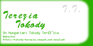 terezia tokody business card